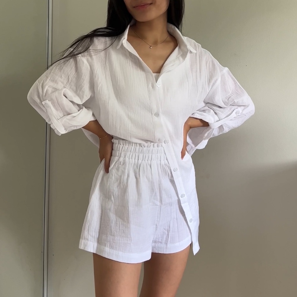 NWT ShowPo White Ronaele Shirt Collared Basic Shirt